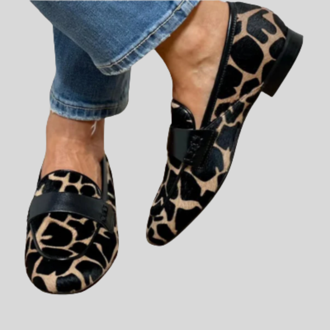 VELLORÉ | Katie - Mocasines con estampado de leopardo
