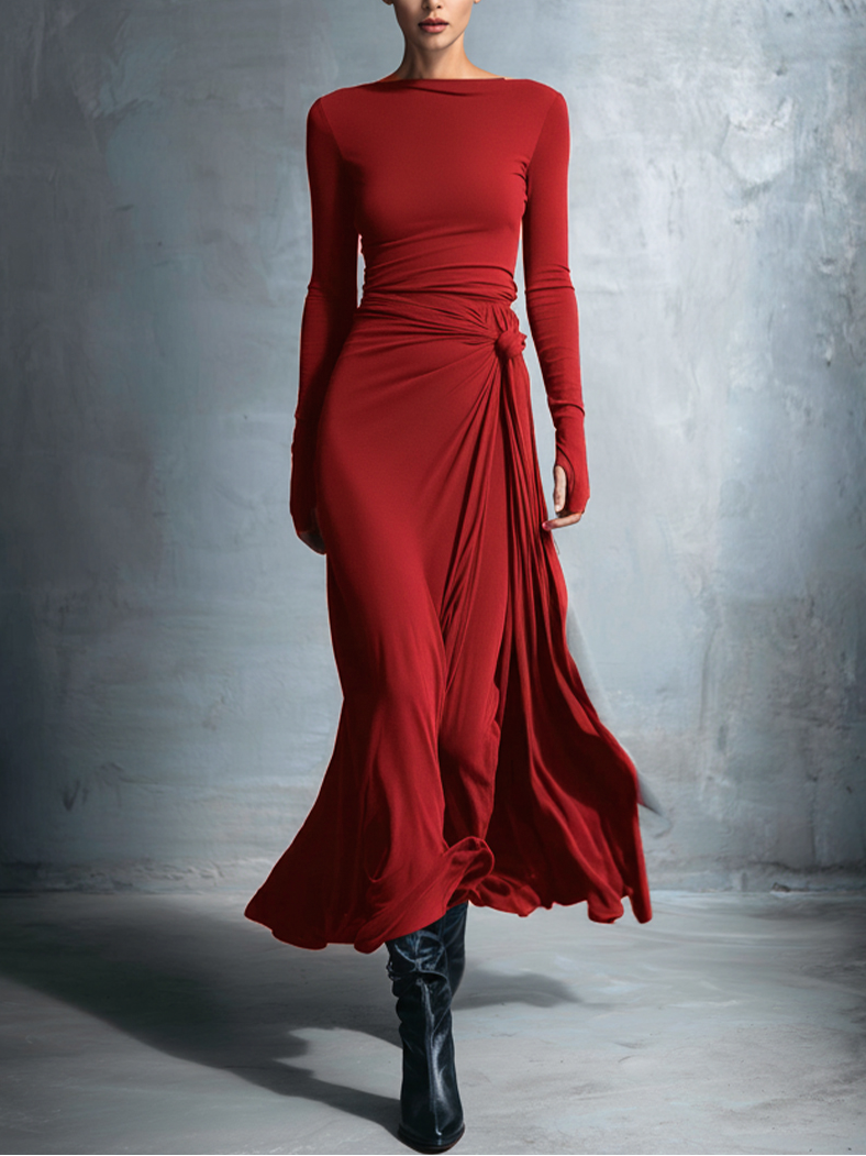 VELLORÉ | Vittoria - Vestido largo con nudo lateral