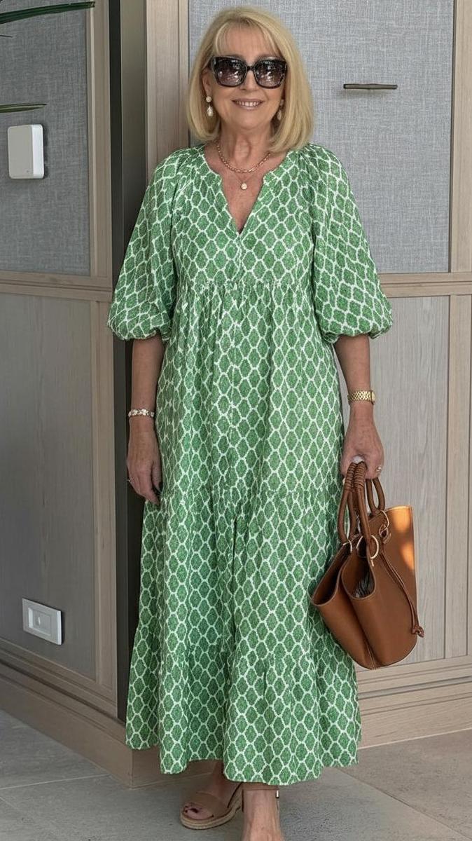 VELLORÉ | Vestido Maxi Verde Bohemio