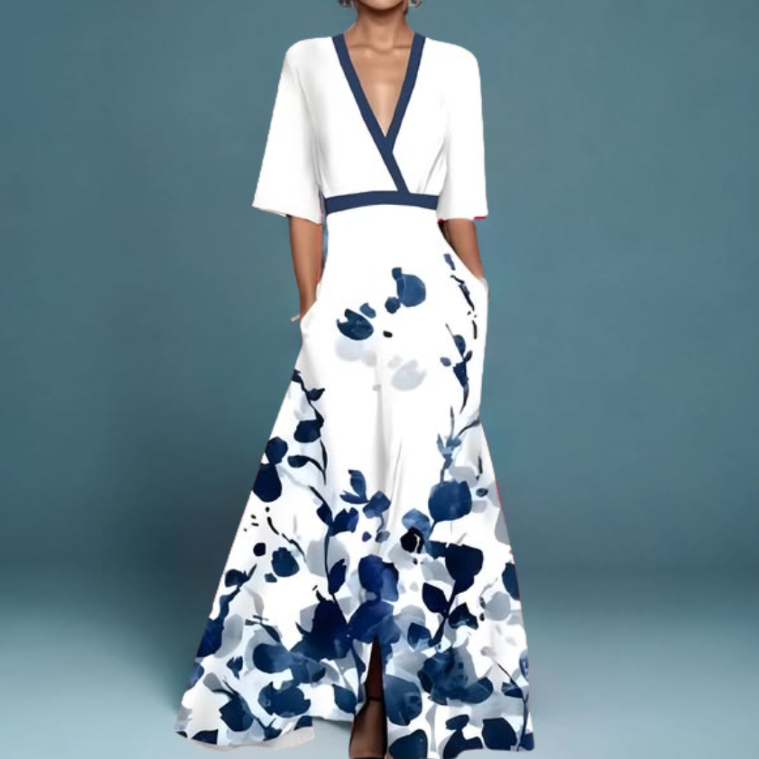 VELLORÉ | - Vestido elegante con estampado floral de encanto refinado