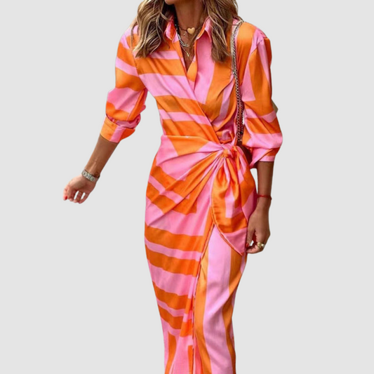 VELLORÉ | Vestido elegante a rayas