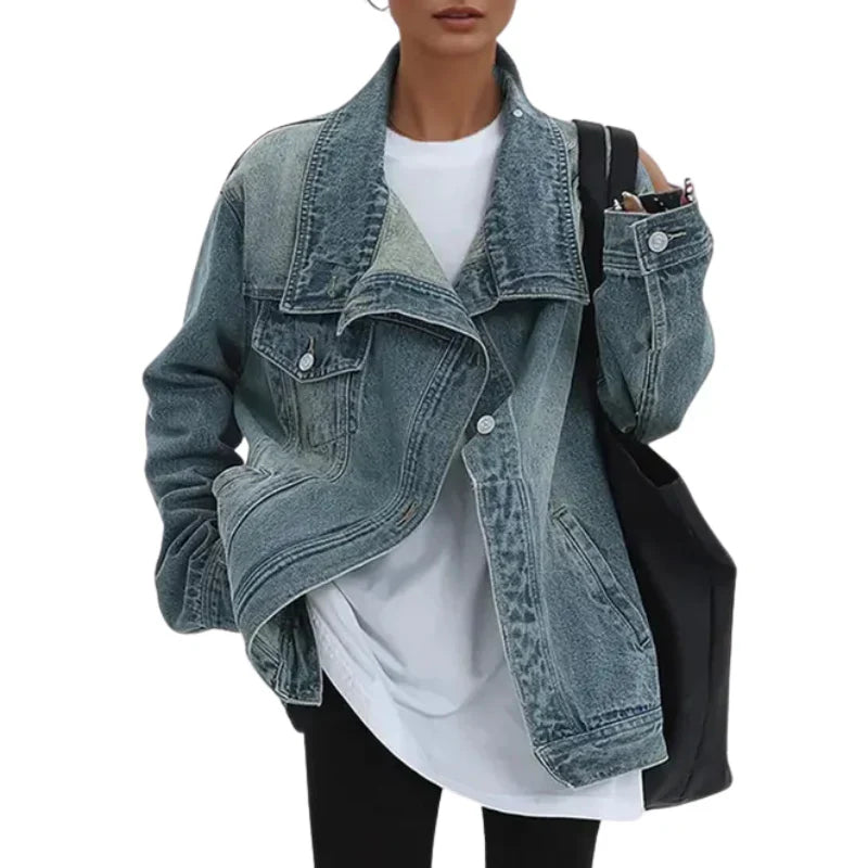 VELLORÉ | Cleo - Chaqueta urbana asimétrica con botones, diseño moderno