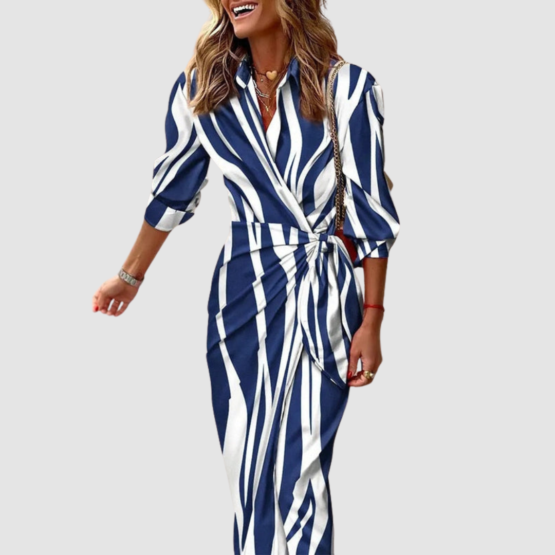 VELLORÉ | Vestido elegante a rayas