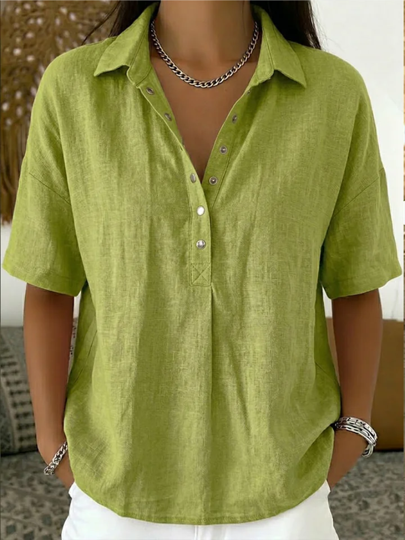 VELLORÉ | Blusa con cuello y detalle de botones
