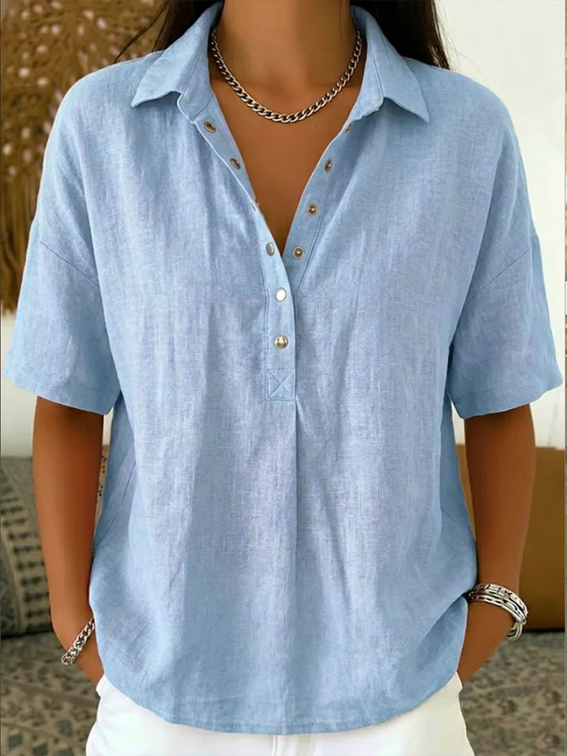 VELLORÉ | Blusa con cuello y detalle de botones