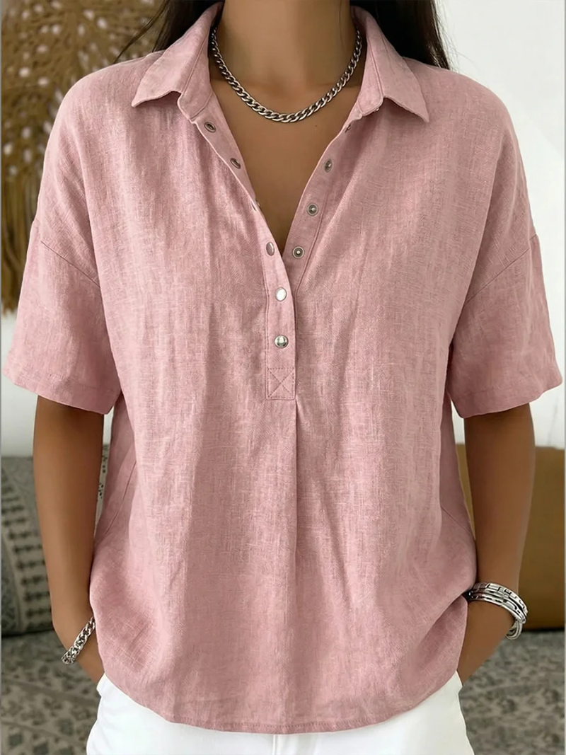 VELLORÉ | Blusa con cuello y detalle de botones