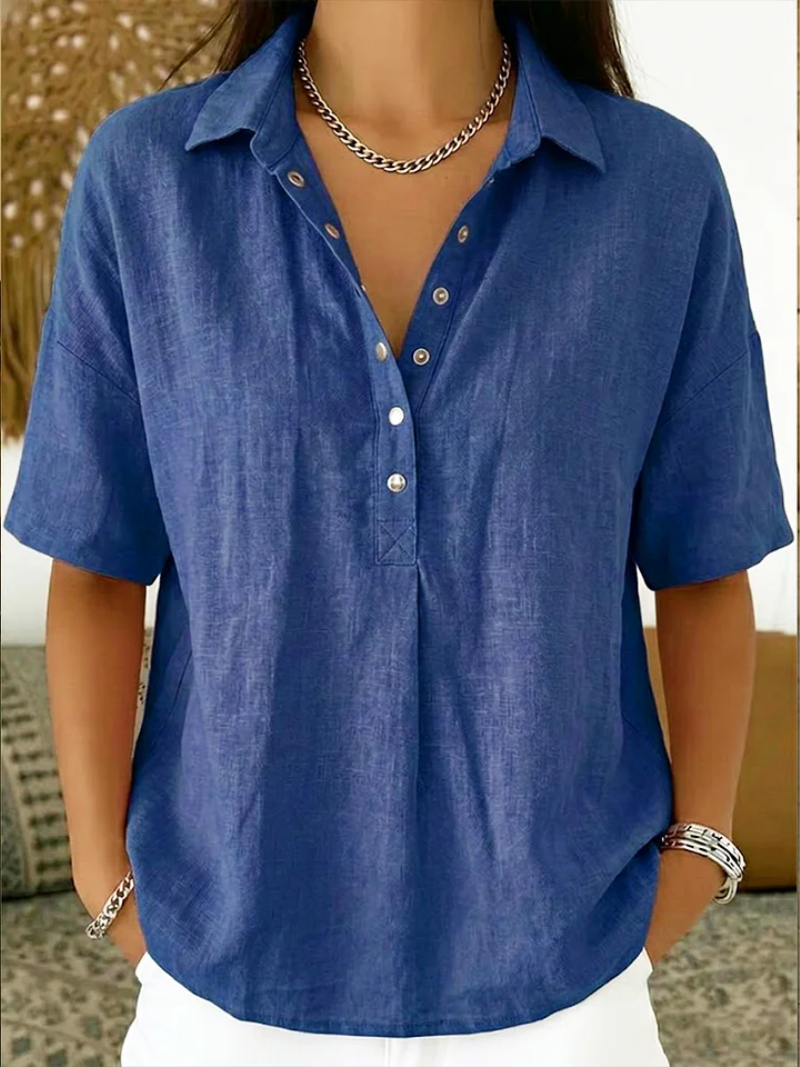 VELLORÉ | Blusa con cuello y detalle de botones