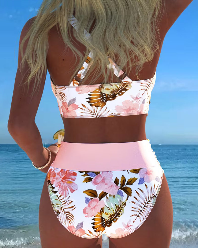VELLORÉ | Becky Bikini con estampado floral y recortes de alto contraste