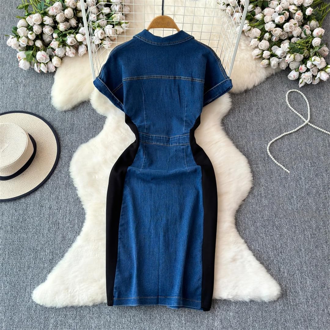 VELLORÉ | 👗 Vestido Vaquero Ajustado para Mujer – Elegancia Casual con Toque Moderno