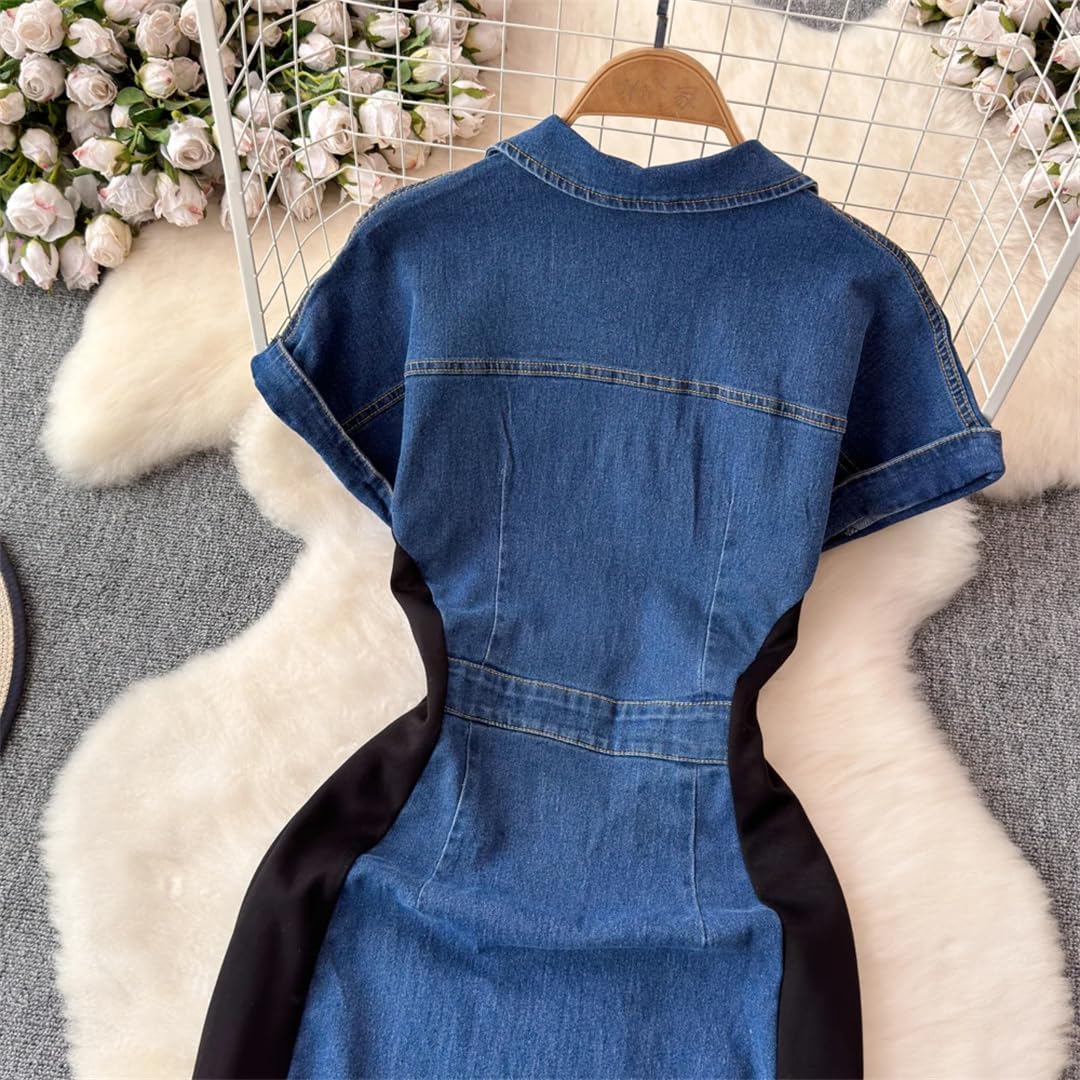 VELLORÉ | 👗 Vestido Vaquero Ajustado para Mujer – Elegancia Casual con Toque Moderno