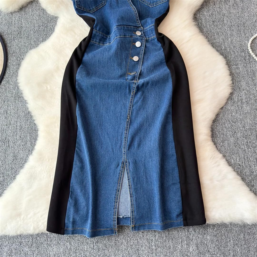 VELLORÉ | 👗 Vestido Vaquero Ajustado para Mujer – Elegancia Casual con Toque Moderno