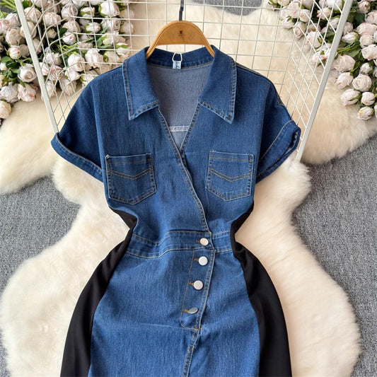 VELLORÉ | 👗 Vestido Vaquero Ajustado para Mujer – Elegancia Casual con Toque Moderno