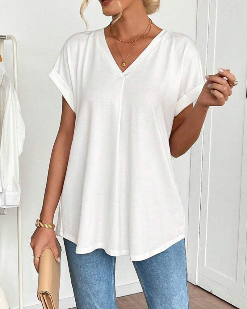 VELLORÉ | Blusa plisada de manga corta para mujer - chic y femenina