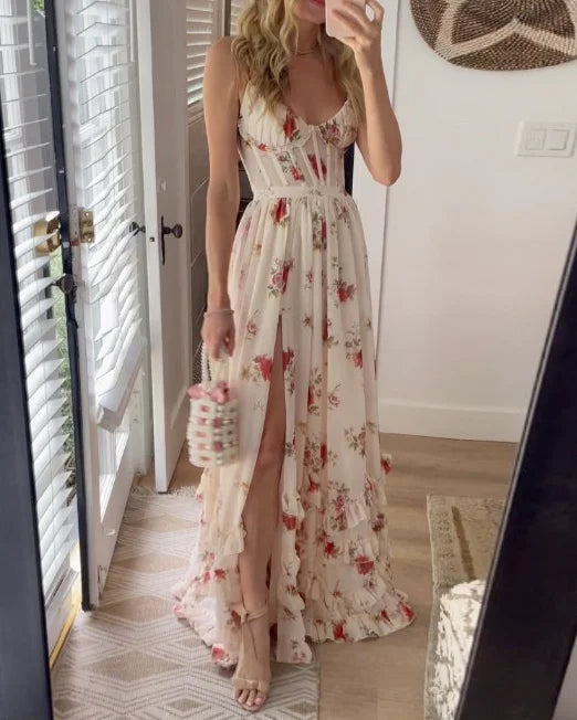 VELLORÉ | Vestido floral romántico - flores etéreas y silueta atemporal