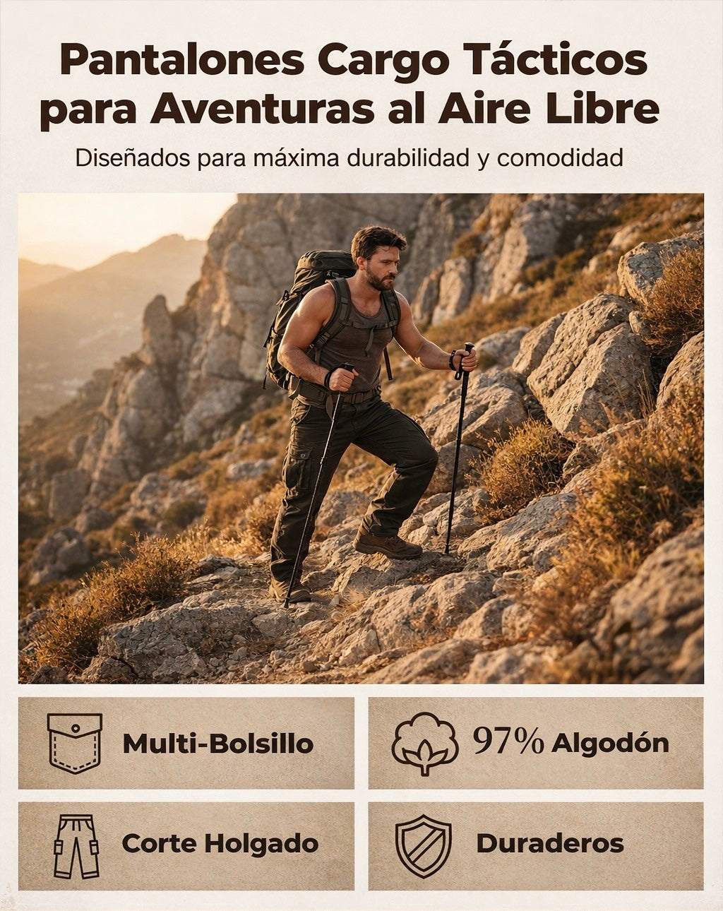 VELLORÉ | Pantalones tácticos cargo