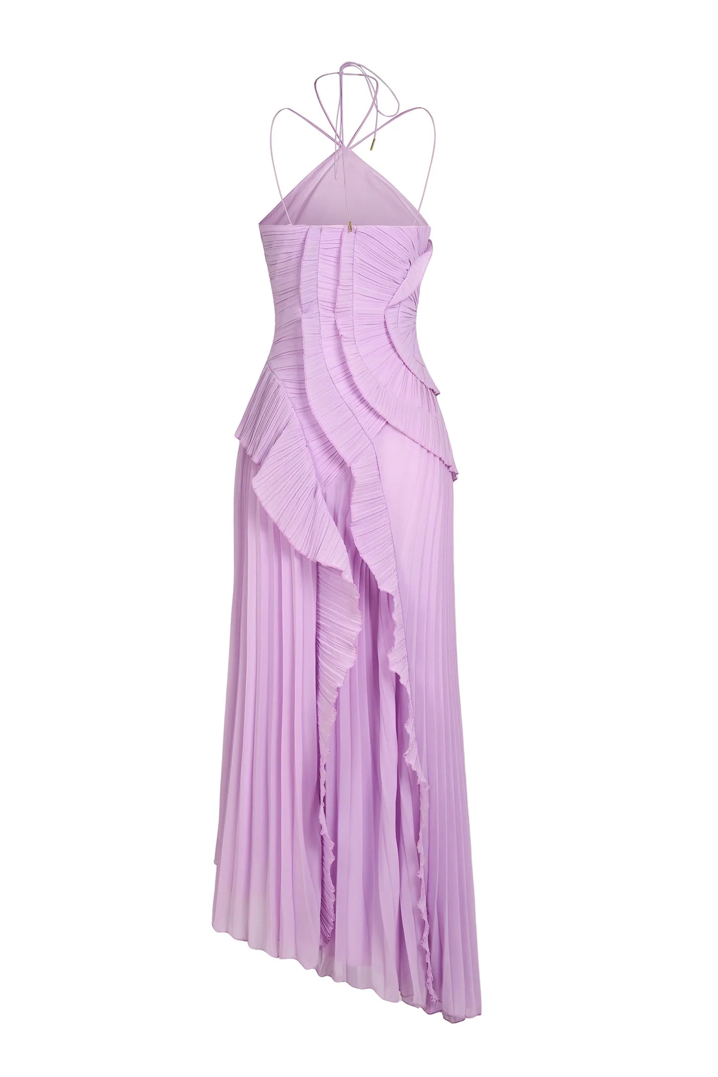 VELLORÉ | Vestido largo con pliegues y volantes