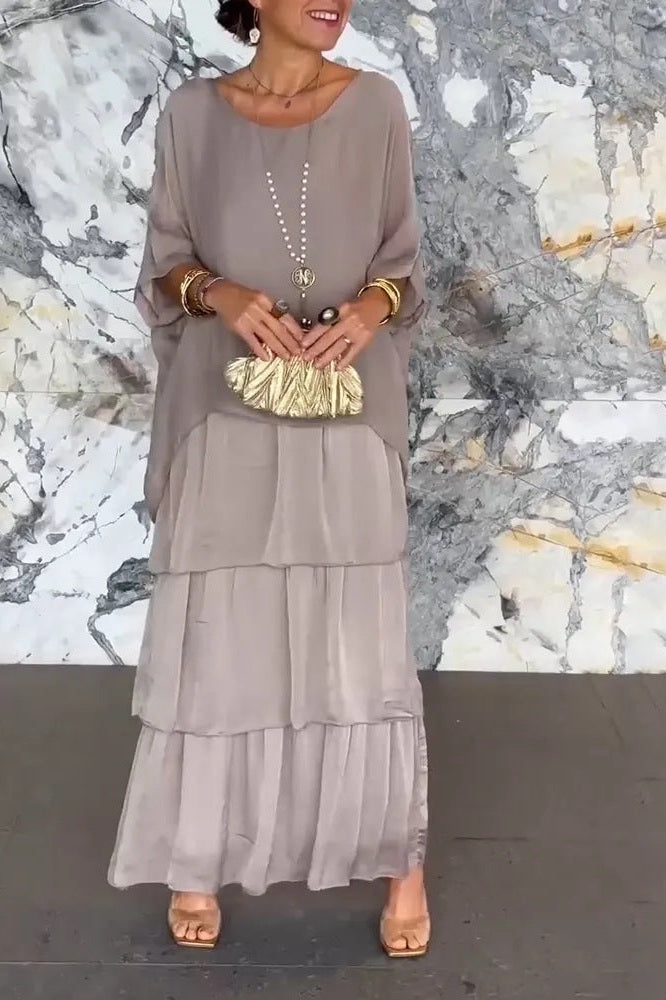 VELLORÉ | Nora – Vestido maxi con efecto de capas