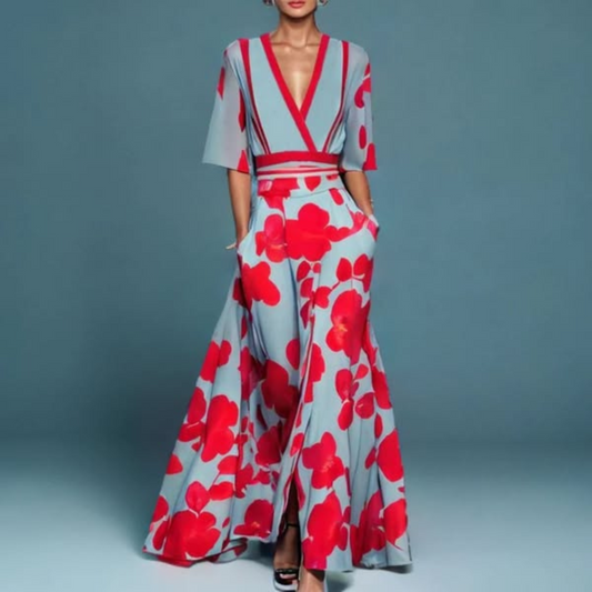 VELLORÉ | - Vestido elegante con estampado floral de encanto refinado
