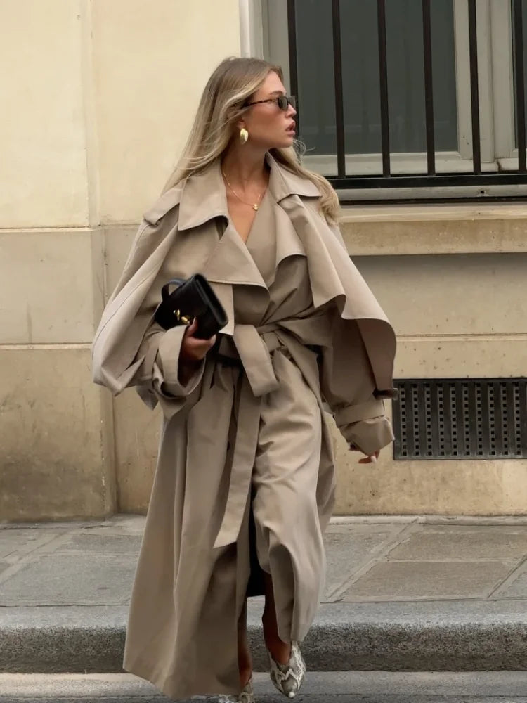 VELLORÉ | Gabardina larga con cordones para mujer