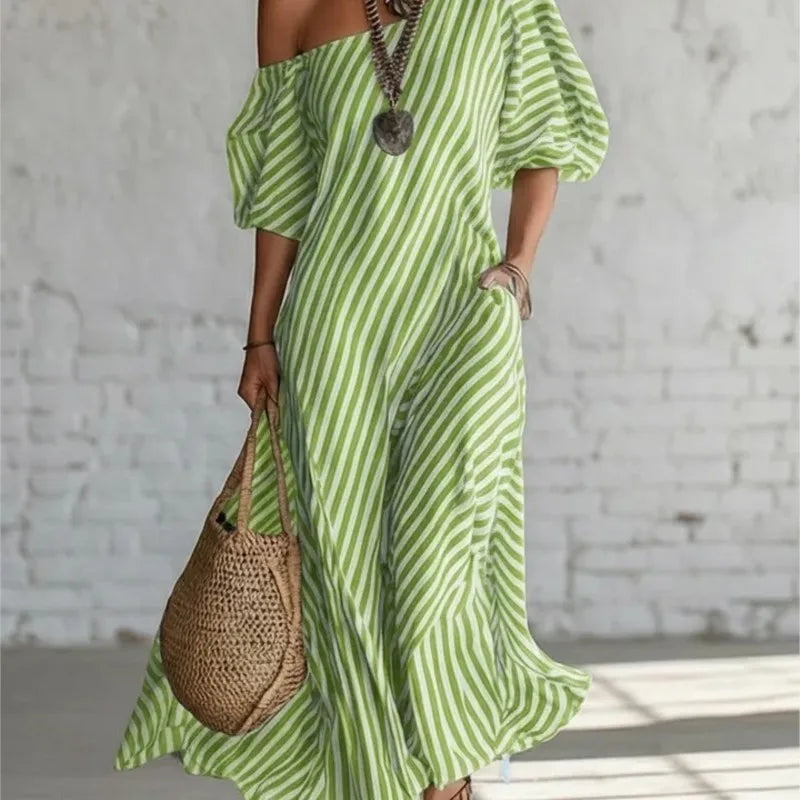 VELLORÉ | Vestidos Maxi Elegantes de Verano con Estampado a Rayas