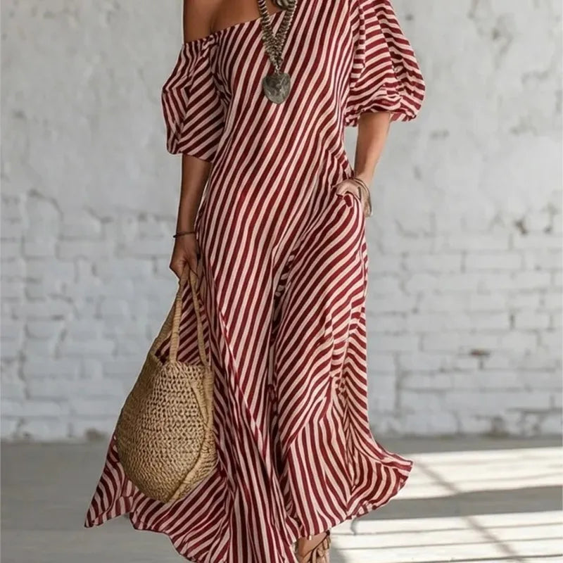 VELLORÉ | Vestidos Maxi Elegantes de Verano con Estampado a Rayas
