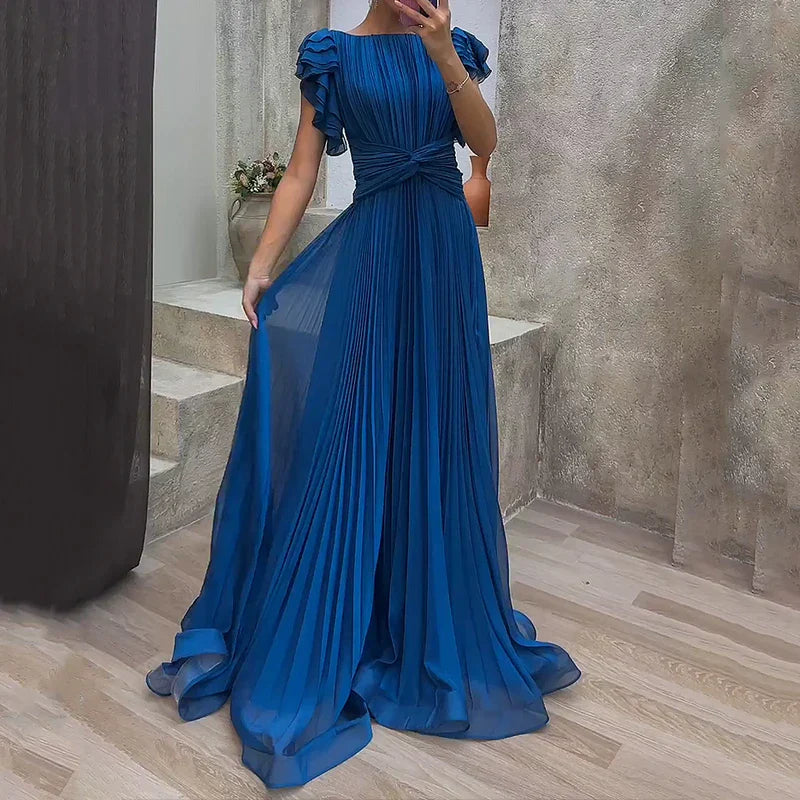VELLORÉ | Rory Vestido de Noche Plisado — Vestimenta de Noche Elegante