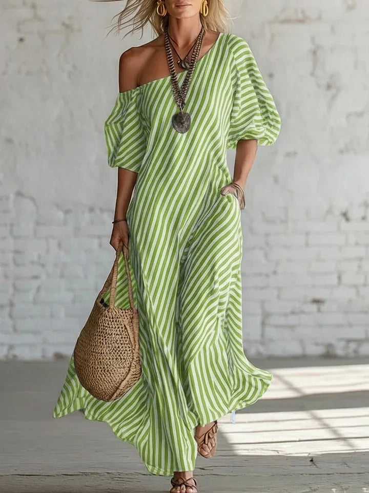 VELLORÉ | Vestidos Maxi Elegantes de Verano con Estampado a Rayas
