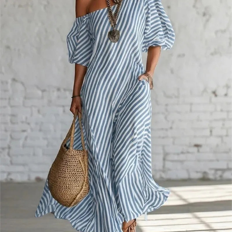 VELLORÉ | Vestidos Maxi Elegantes de Verano con Estampado a Rayas
