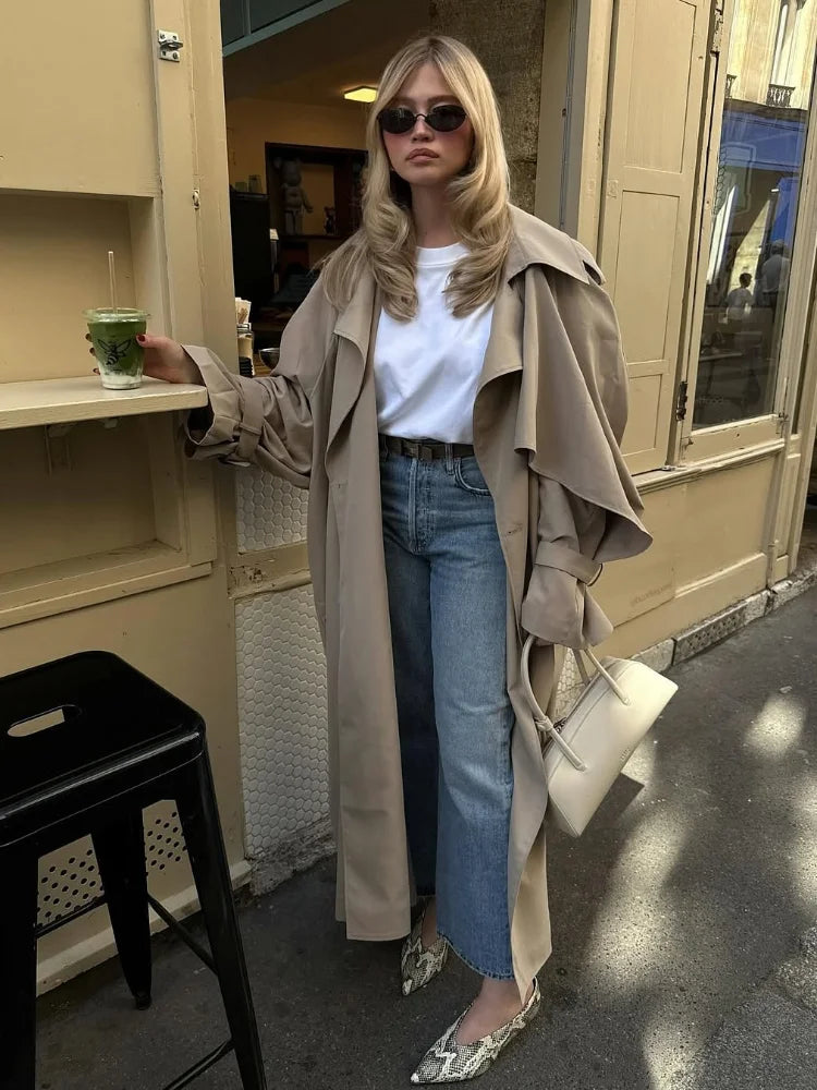 VELLORÉ | Gabardina larga con cordones para mujer
