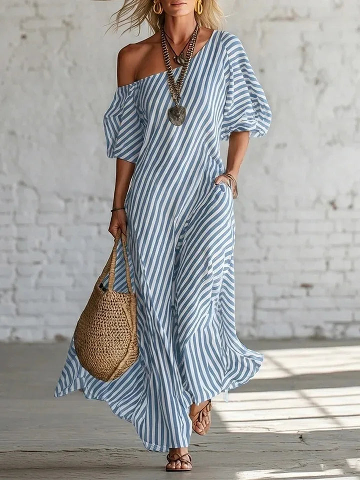 VELLORÉ | Vestidos Maxi Elegantes de Verano con Estampado a Rayas