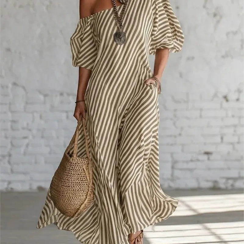 VELLORÉ | Vestidos Maxi Elegantes de Verano con Estampado a Rayas