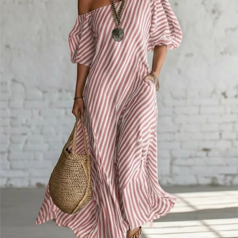 VELLORÉ | Vestidos Maxi Elegantes de Verano con Estampado a Rayas