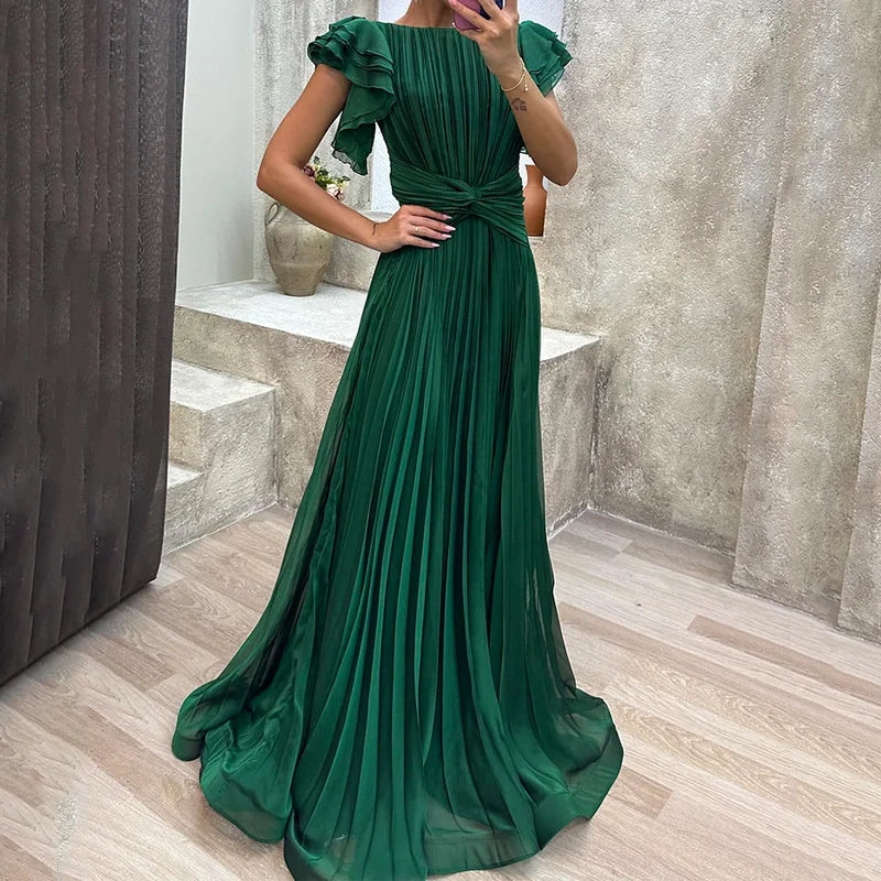 VELLORÉ | Rory Vestido de Noche Plisado — Vestimenta de Noche Elegante