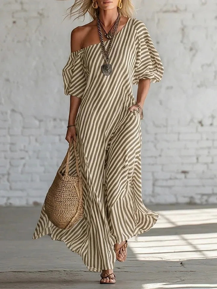 VELLORÉ | Vestidos Maxi Elegantes de Verano con Estampado a Rayas