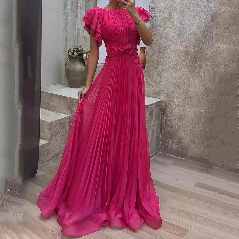 VELLORÉ | Rory Vestido de Noche Plisado — Vestimenta de Noche Elegante
