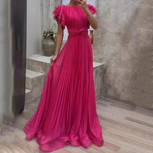VELLORÉ | Rory Vestido de Noche Plisado — Vestimenta de Noche Elegante