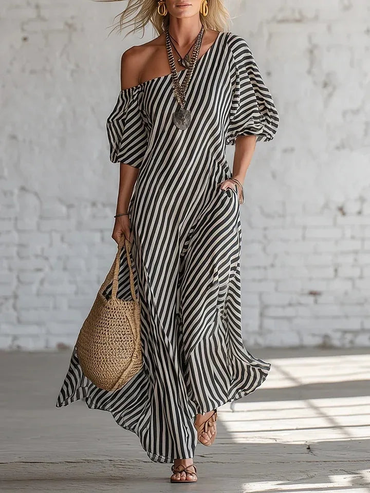 VELLORÉ | Vestidos Maxi Elegantes de Verano con Estampado a Rayas