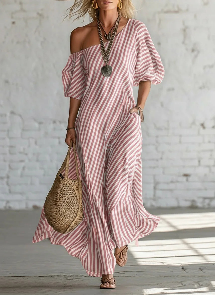 VELLORÉ | Vestidos Maxi Elegantes de Verano con Estampado a Rayas
