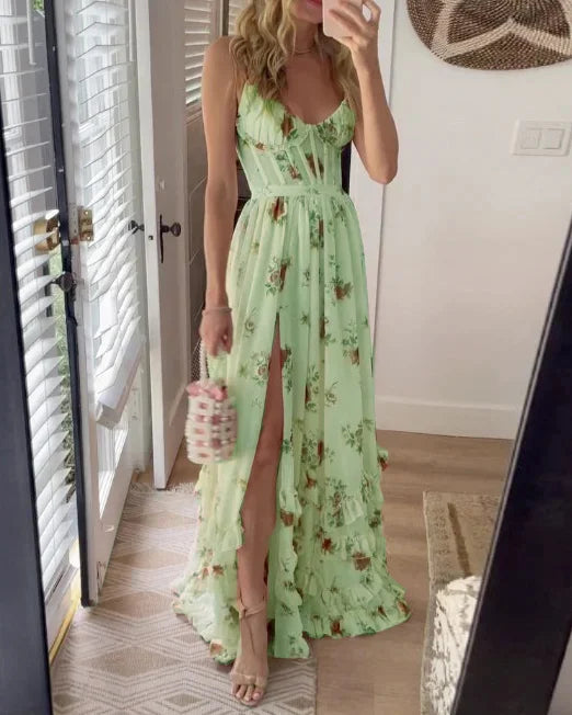 VELLORÉ | Vestido floral romántico - flores etéreas y silueta atemporal