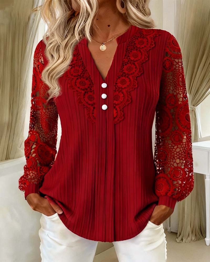 VELLORÉ | Camisa elegante de encaje con detalles refinados