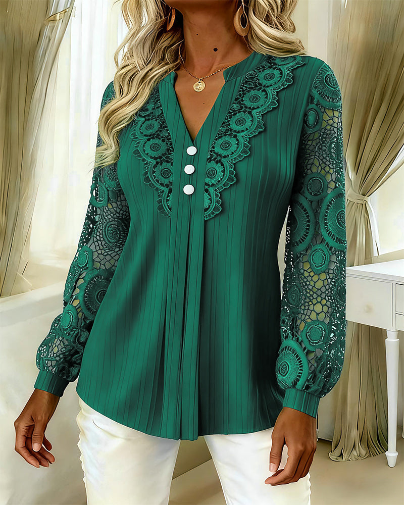 VELLORÉ | Camisa elegante de encaje con detalles refinados