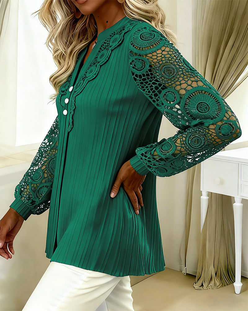 VELLORÉ | Camisa elegante de encaje con detalles refinados
