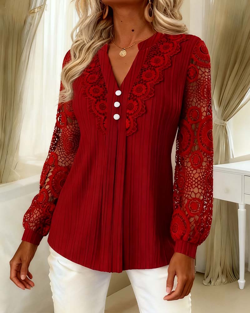 VELLORÉ | Camisa elegante de encaje con detalles refinados