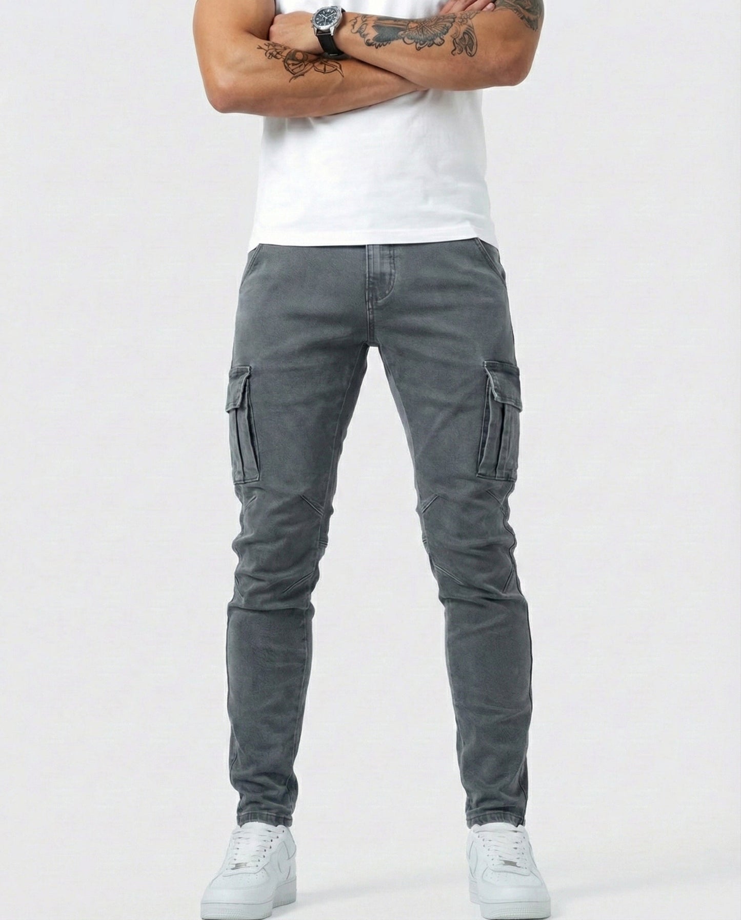 VELLORÉ | Pantalón Cargo Marino Elástico