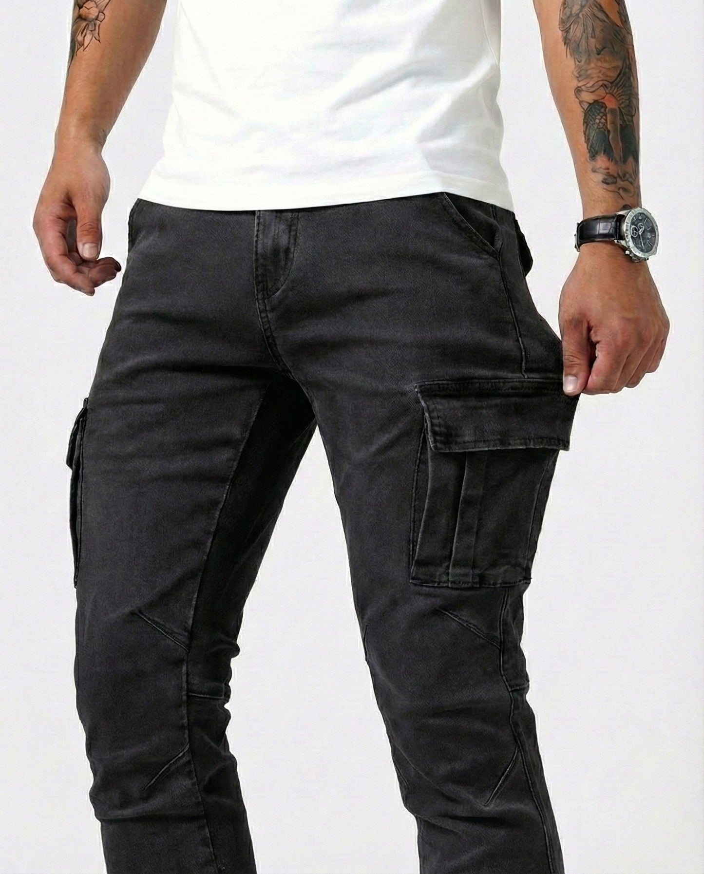 VELLORÉ | Pantalón Cargo Marino Elástico