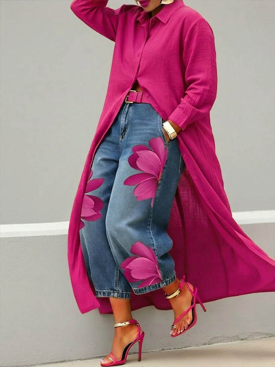 VELLORÉ | Vestido tipo camisa casual de lino y algodón