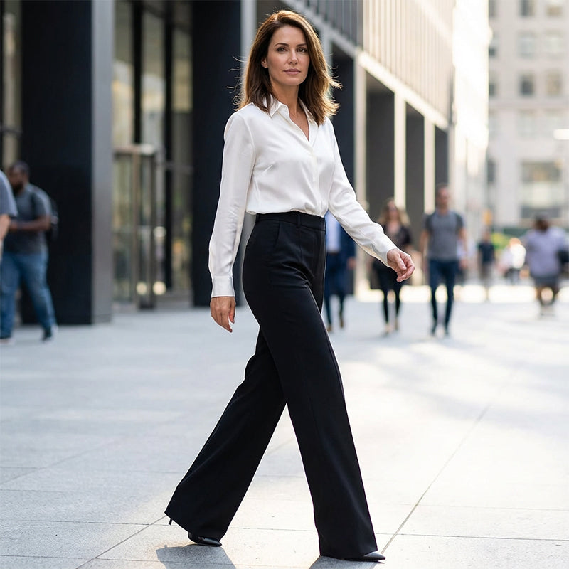 VELLORÉ | Pantalones de traje de mujer con cintura alta