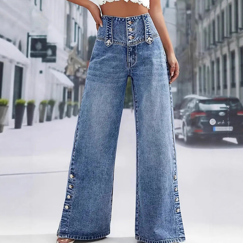 VELLORÉ | Jeans de tiro alto y pierna ancha