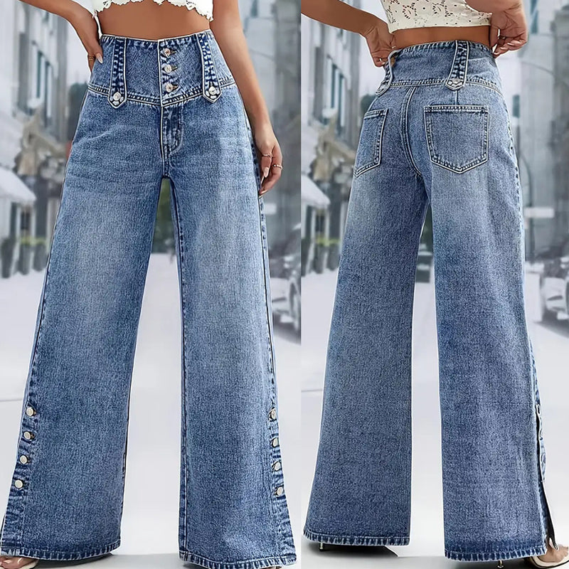 VELLORÉ | Jeans de tiro alto y pierna ancha