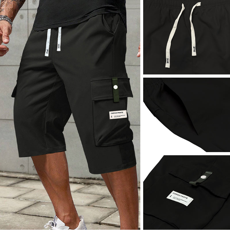 VELLORÉ | Pantalones cargo Capri casual con cordón para hombre